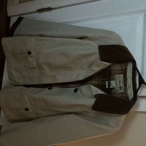 L.L. Bean Tan Jacket with Dark Brown Collar
